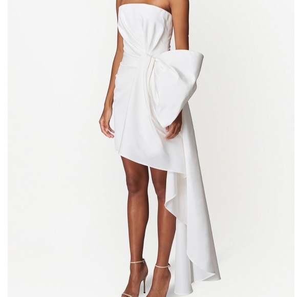Carolina Herrera Bow detailed silk mini dress